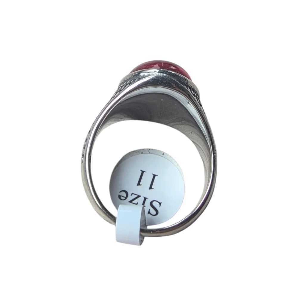 New Stainless Steel Men's Ring With Rws Srone Size 11